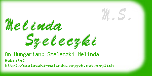 melinda szeleczki business card